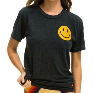 SMILEY 2 CREW TEE - CHARCOAL AVIATOR NATION NEVER WORN